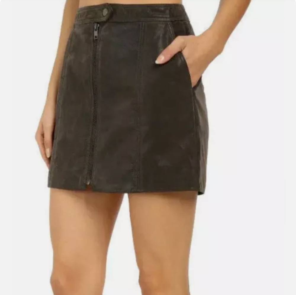 FREE PEOPLE GET INTO THE GROVE VEGAN LEATHER FRONT ZIPPER SIDE POCKETS WOMEN'S 4